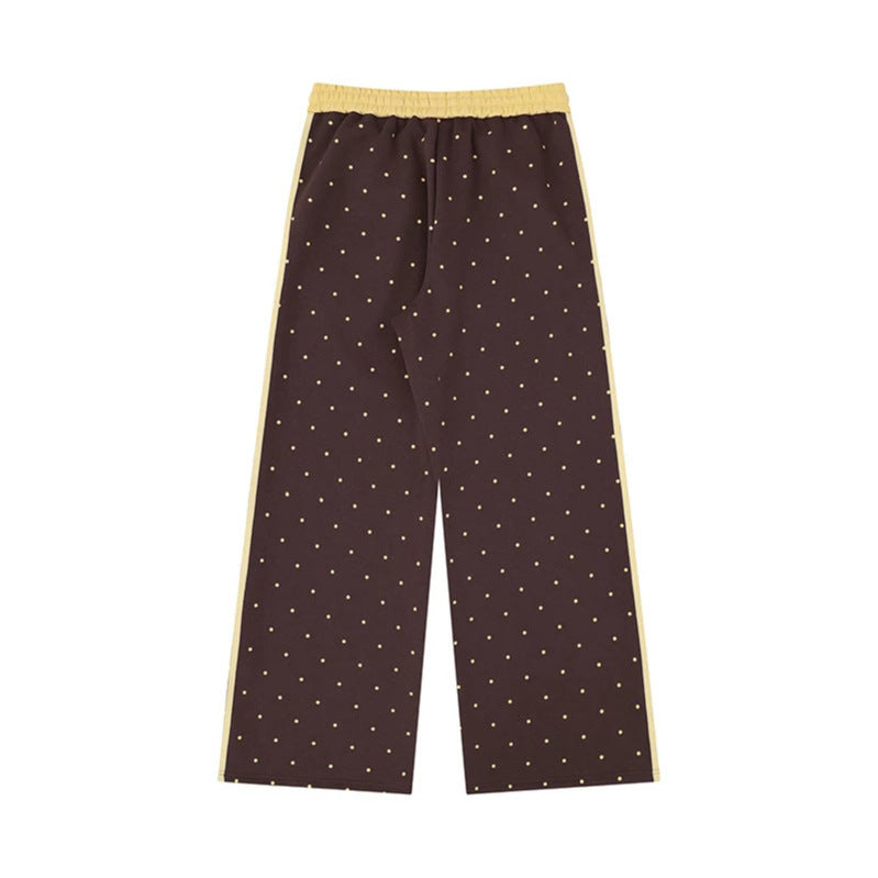 Damen Weite Relax‑Loungehose im Palazzo‑Schnitt mit Komfortbund, Kordelzug und seitlichen Kontraststreifen Nord Taschen