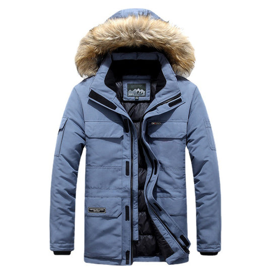 Herren Winterparka mit Kapuze, Kunstfellbesatz und multifunktionalen Außentaschen Nord Taschen