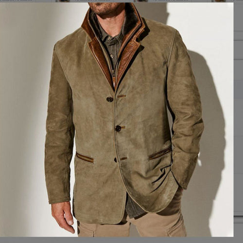 Herren Wildleder-Sakko mit herausnehmbarer Leder-Innenweste Nord Taschen