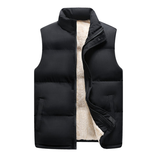 Damen Wattierte Ärmellose Thermo‑Weste mit Sherpa‑Innenfutter und hohem Stehkragen Nord Taschen