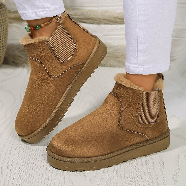 Damen  gefütterte Chelsea-Ankle-Boots mit Teddyfutter, elastischer Seitenblende und rutschfester Leichtsohle Nord Taschen