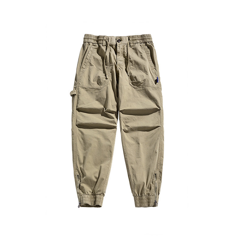 Herren Tapered-Utility-Cargohose im Joggerstil mit elastischem Comfortbund, aufgesetzten Taschen und Knöchel‑Reißverschluss Nord Taschen
