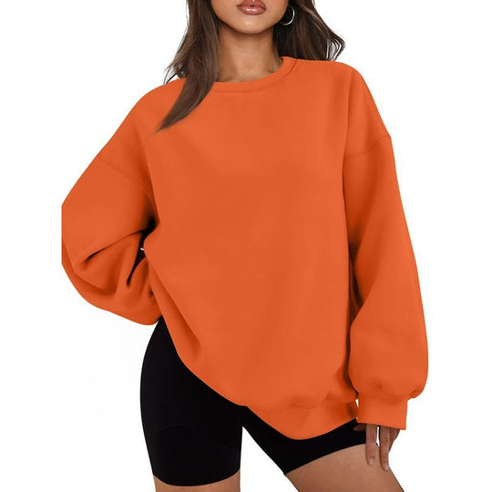 Damen Oversized Sweatshirt mit Rundhalsausschnitt, extraweichem French‑Terry und überschnittener Schulter Nord Taschen