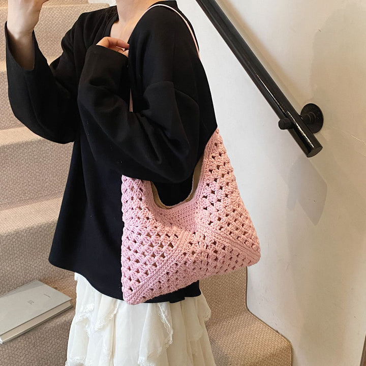 Damen gehäkelte Umhängetasche mit ergonomischem Schulterriemen Nord Taschen