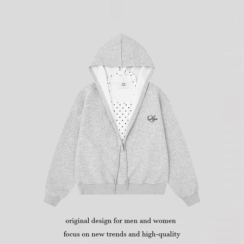 Damen Lagen-Kapuzenjacke mit integriertem Tupfen-Innenlayer und Tunnelzug Nord Taschen
