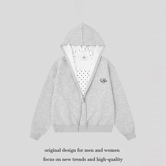 Damen Lagen-Kapuzenjacke mit integriertem Tupfen-Innenlayer und Tunnelzug Nord Taschen