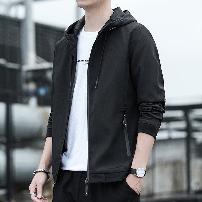 Herren Urbaner Softshell-Hoodie mit getapten Nähten, verstellbarer Kapuze und Zipper-Taschen Nord Taschen