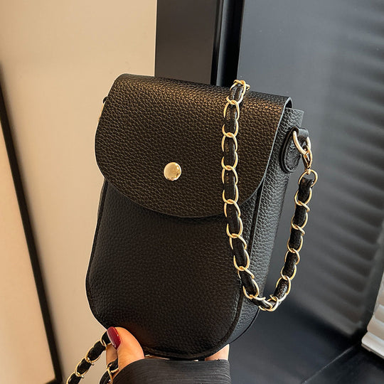 Damen Umhängetasche aus hochwertigem Leder mit elegantem Klappverschluss Nord Taschen