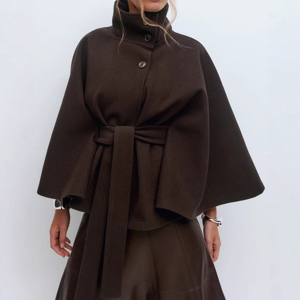 Damen Wickeljacke mit elegantem Stehkragen und weit geschnittenen Ärmeln Nord Taschen