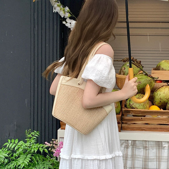 Damen Shopper-Tasche mit geflochtenem Struktur-Design und abnehmbarem Innenbeutel Nord Taschen