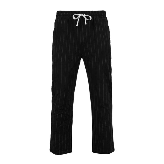 Herren Entspannte Pinstripe-Freizeithose mit elastischem Bund und Kordel Nord Taschen