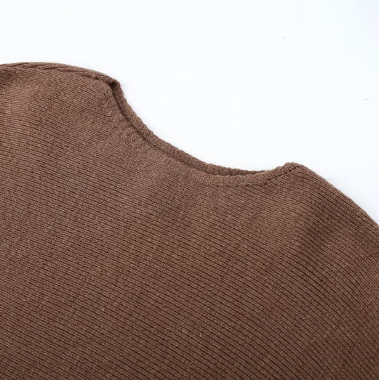 Damen Zweiteiliges Strick-Set mit Oversize-Pullover, Lochmuster-Miniüberrock und weiter Palazzohose Nord Taschen