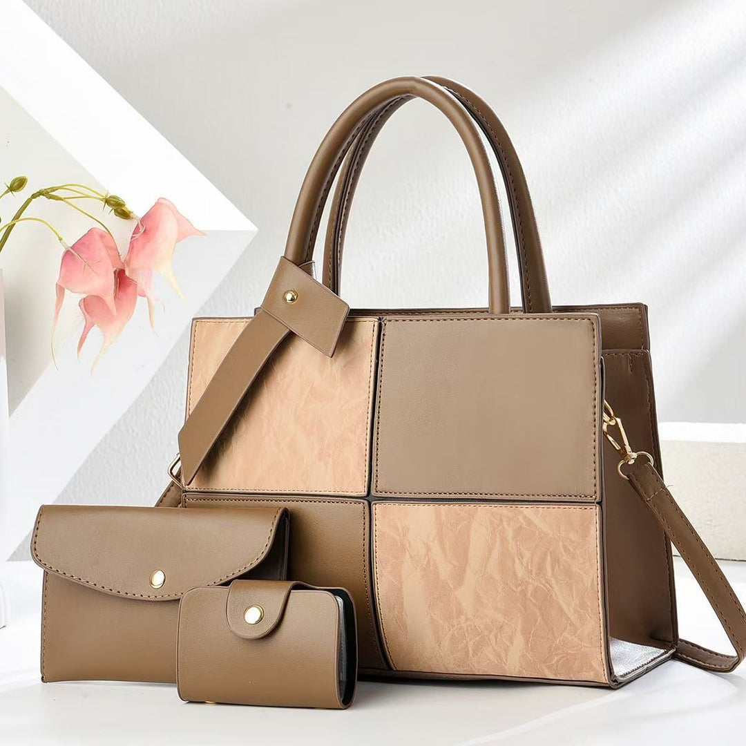 Damen elegante Handtasche mit praktischen Fächern und abnehmbarem Clutch Nord Taschen