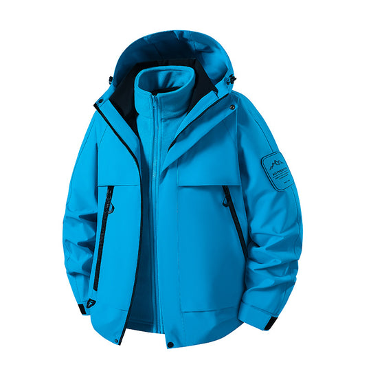 Herren multifunktionale Wasserfeste Softshell-Regenjacke mit abnehmbarer Fleece-Innenjacke Nord Taschen