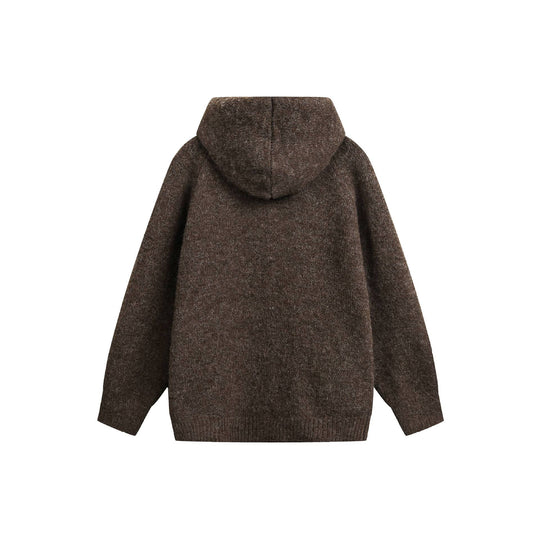 Damen Wollmix‑Cape‑Cardigan mit Kapuze, Knopfleiste und Raglanärmeln Nord Taschen