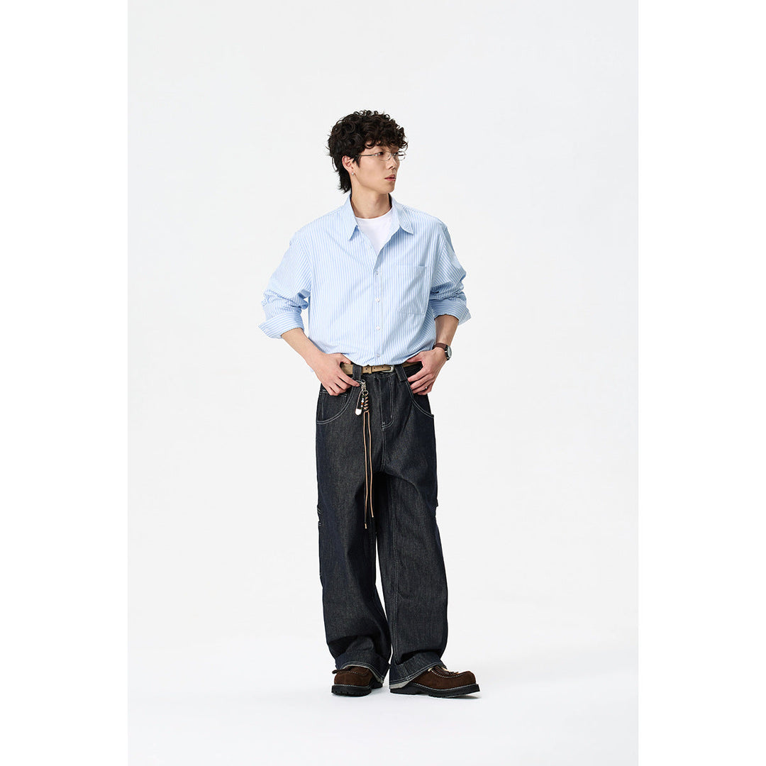 Damen Oversize-Hemdbluse mit Kentkragen, Brusttasche und gerundetem Saum Nord Taschen