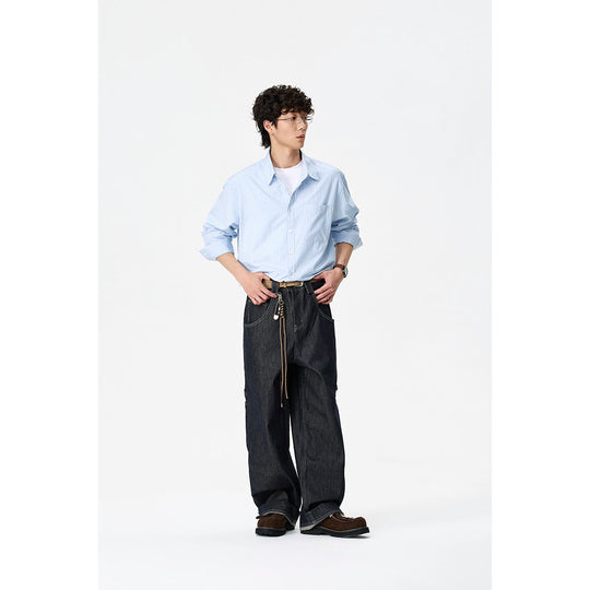 Damen Oversize-Hemdbluse mit Kentkragen, Brusttasche und gerundetem Saum Nord Taschen