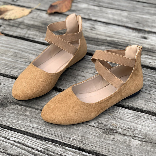 Damen Ballerina mit elastischen Riemen und komfortablem Fußbett Nord Taschen