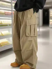 Herren Baggy-Cargohose im Oversize-Utility-Style mit elastischem Bund & Mehrfachtaschen Nord Taschen
