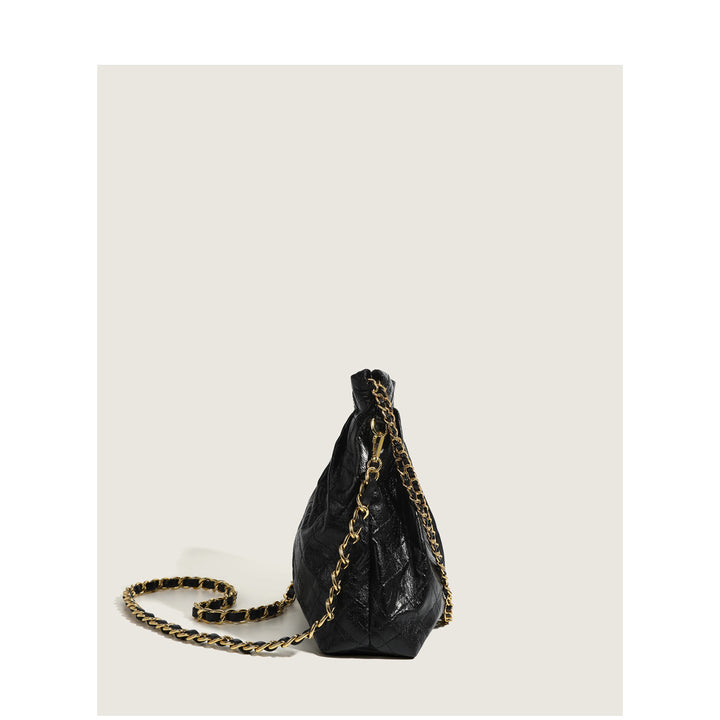 Damen Hobo-Tasche mit edler Faltentechnik und funkelndem Kettenriemen Nord Taschen