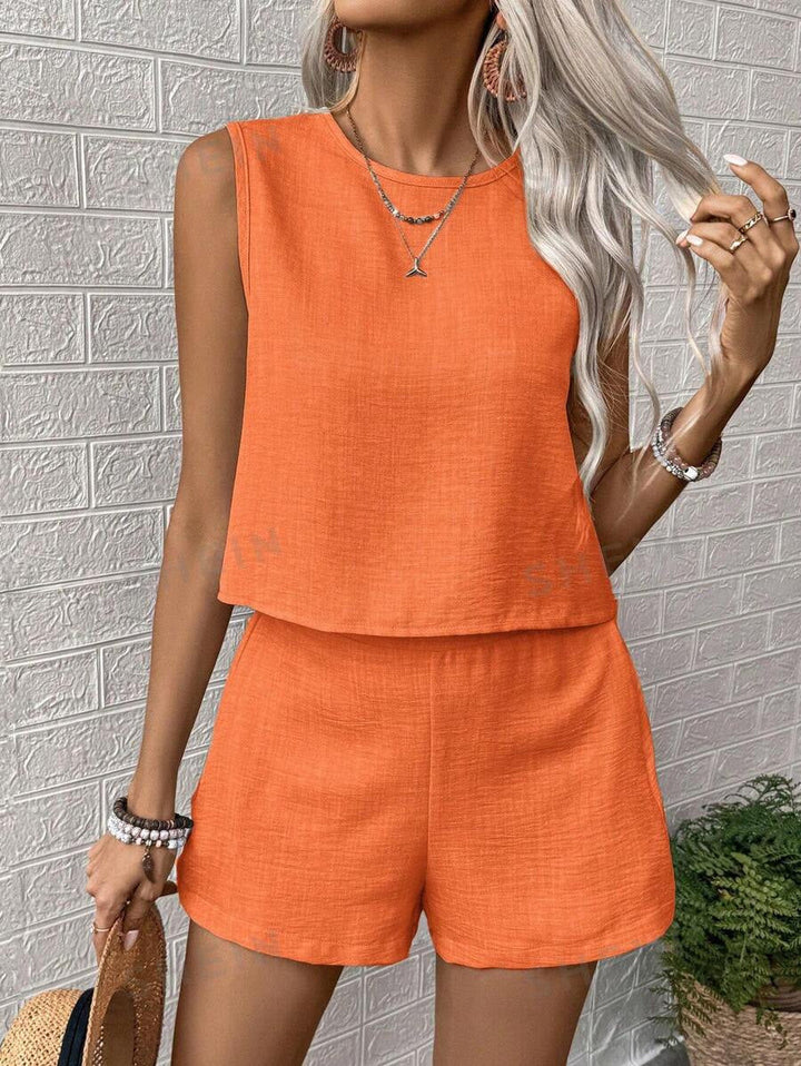 Damen lässiges Sommerliches Twinset aus leichtem Material