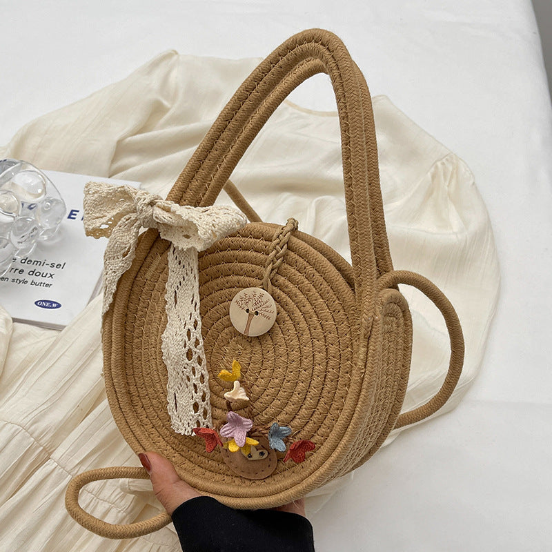 Damen Welleneffekt Slingtasche mit dekorativen Blumenapplikationen Nord Taschen