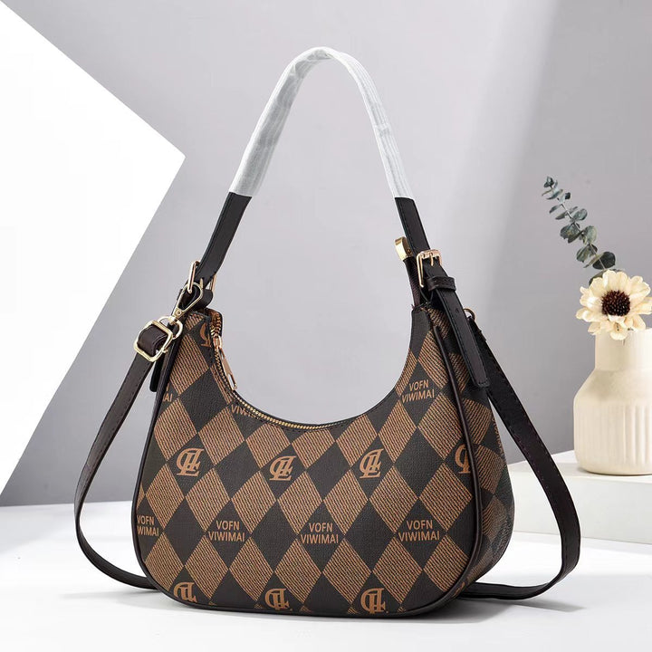 Damen modische Schultertasche mit Karomuster Nord Taschen