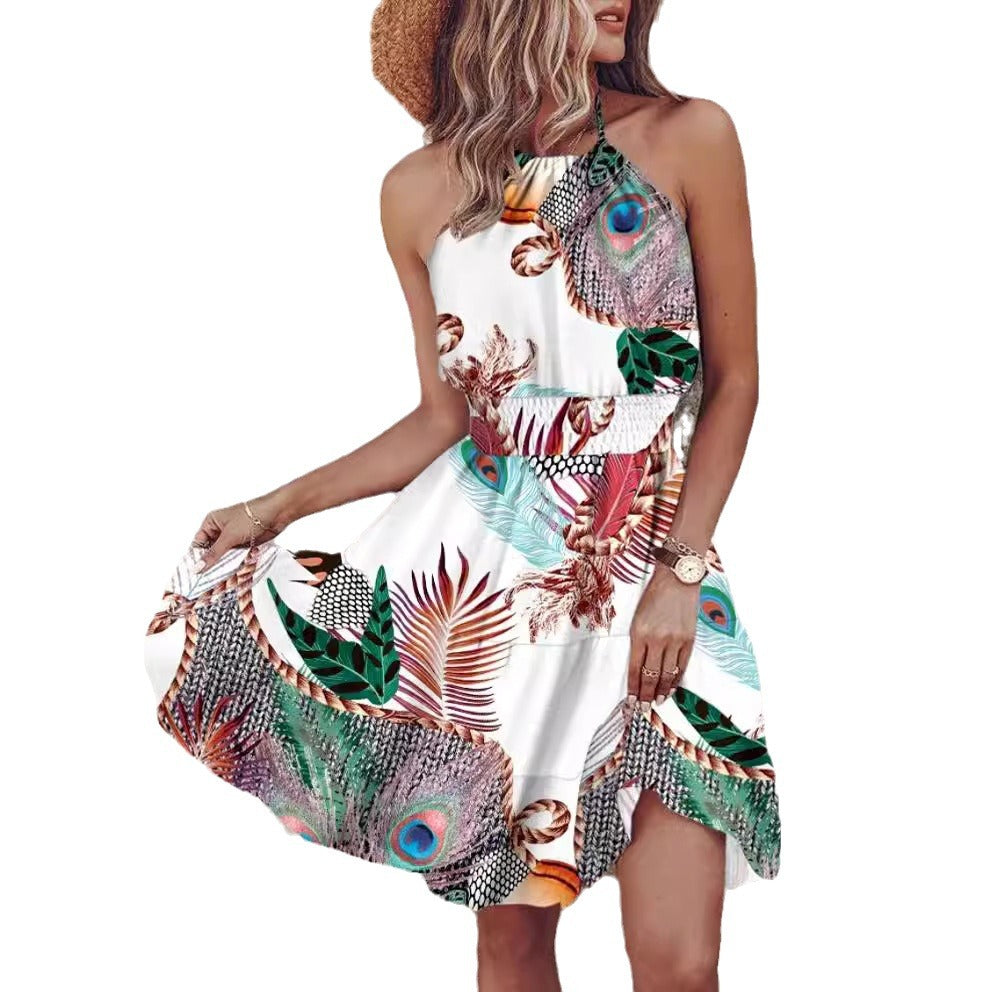 Damen Trendiges Kleid mit Raffung und asymmetrischem Saum