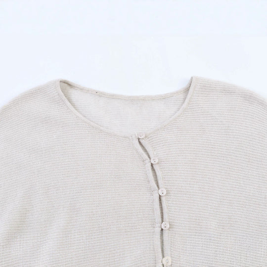 Damen Oversized-Feinstrick-Cardigan mit asymmetrischer Knopfleiste und Fledermausärmeln Nord Taschen