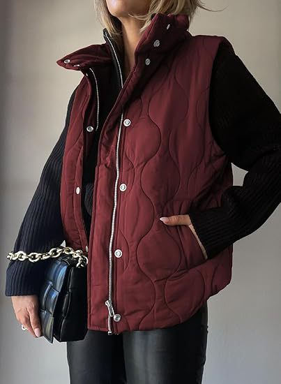 Damen Funktionale Steppweste mit hohem Stehkragen, Reißverschluss und Seitentaschen Nord Taschen