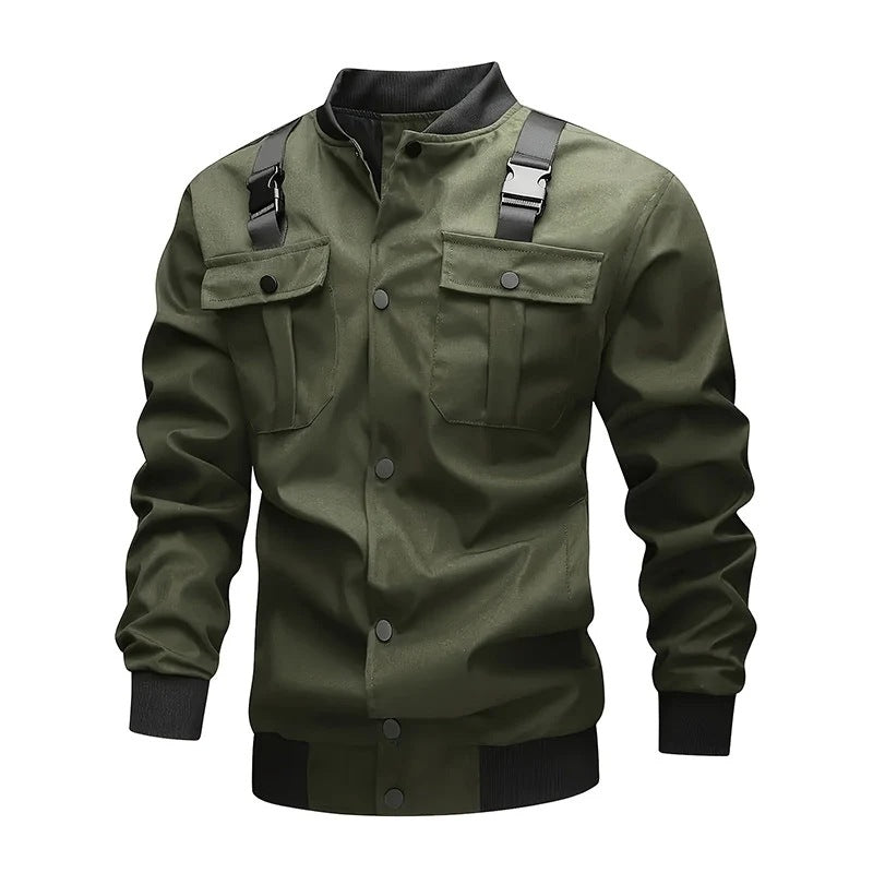 Herren Bomberjacke im Utility‑Stil mit Schulterträgern, Druckknopfleiste & Pattentaschen Nord Taschen