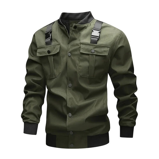 Herren Bomberjacke im Utility‑Stil mit Schulterträgern, Druckknopfleiste & Pattentaschen Nord Taschen