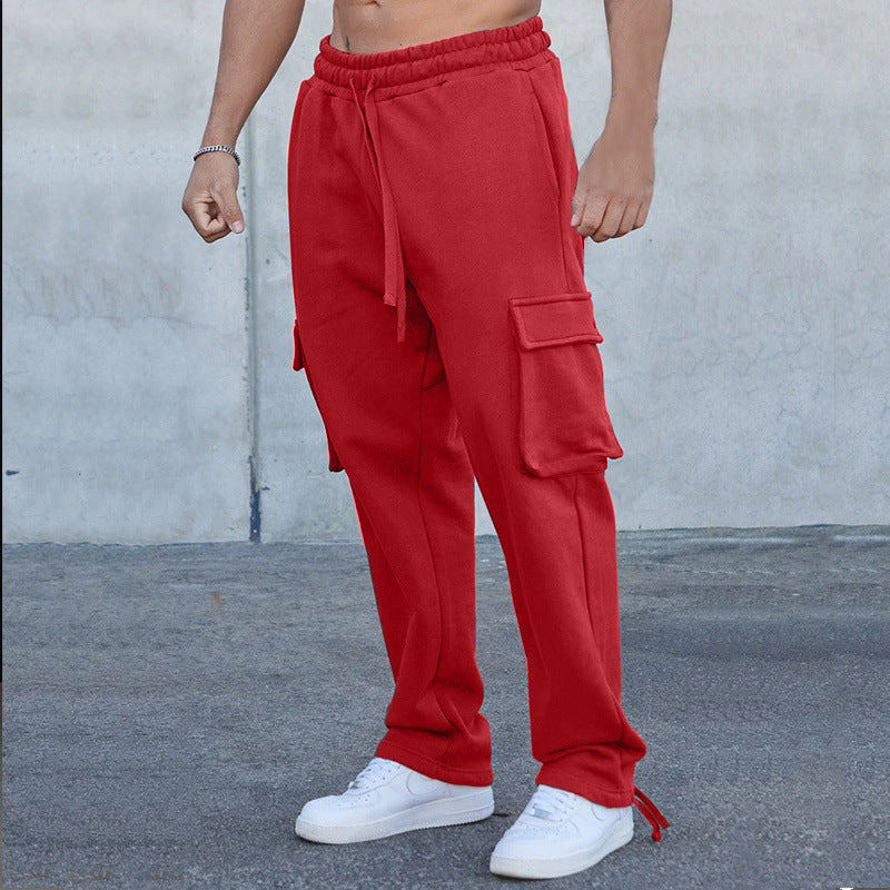 Herren Cargo-Sweathose im Relaxed-Fit mit großen Klappentaschen und Kordelzug Nord Taschen