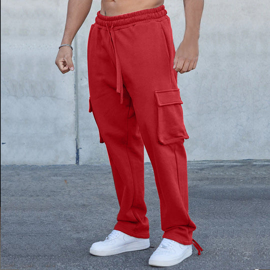 Herren Cargo-Sweathose im Relaxed-Fit mit großen Klappentaschen und Kordelzug Nord Taschen