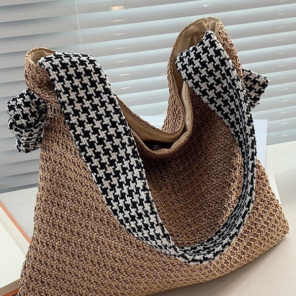 Damen elegante Strandtasche mit geflochtenem Design Nord Taschen