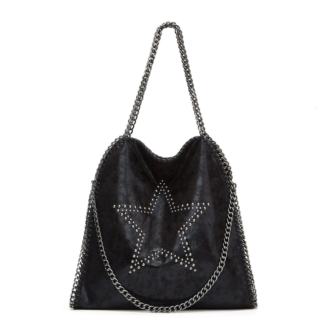 Damen Hobo-Tasche mit funkelndem Sternenmotiv und eleganter Kettenverzierung Nord Taschen