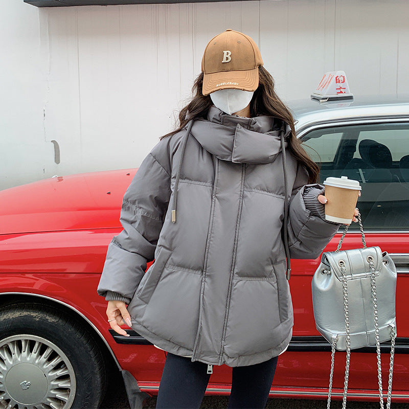 Damen nan leicht wattierte Oversize-Steppjacke mit Kapuze und verdecktem Reißverschluss Nord Taschen
