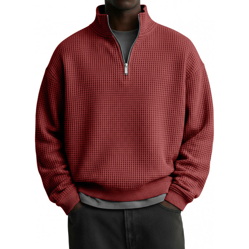 Herren Sportlicher Stehkragenpullover mit Reißverschluss Nord Taschen