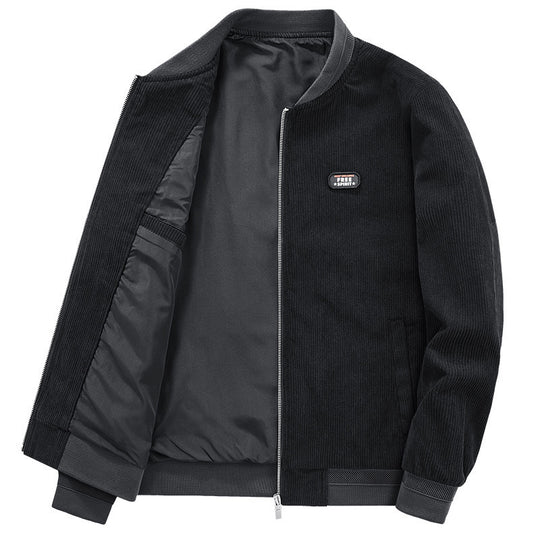 Herren Cordjacke im Bomber-Style mit Feincord, Reißverschluss und gefüttertem Inneren Nord Taschen