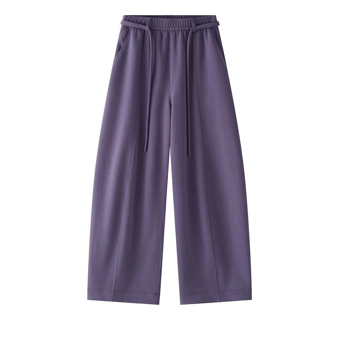 Damen weite High-Waist Lounge-Hose aus Sweatstoff mit Kordelzug Nord Taschen