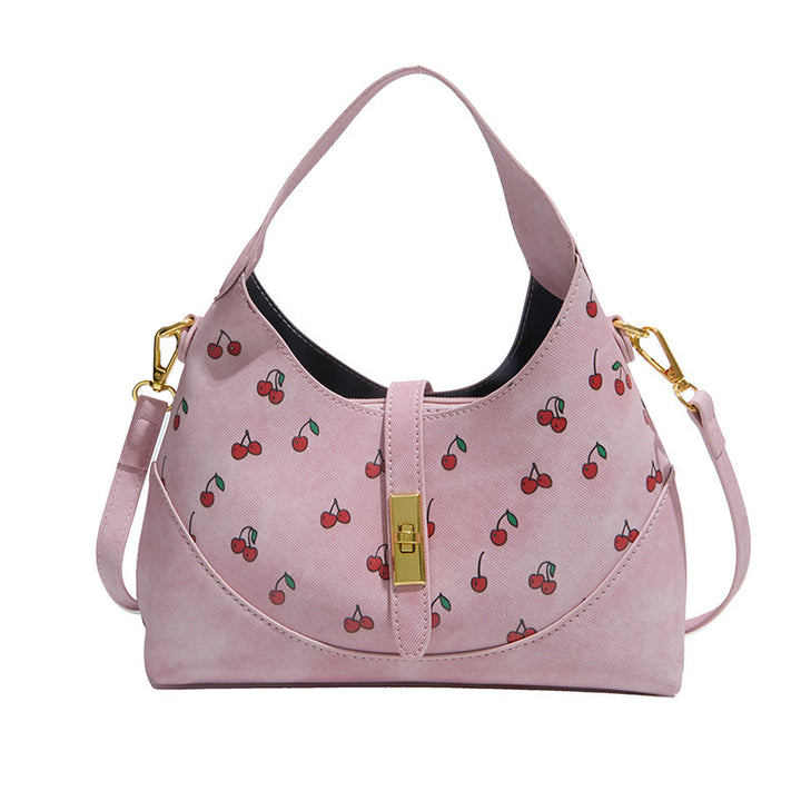 Damen Hobo-Tasche aus weichem Denim mit fröhlichem Kirschmuster Nord Taschen