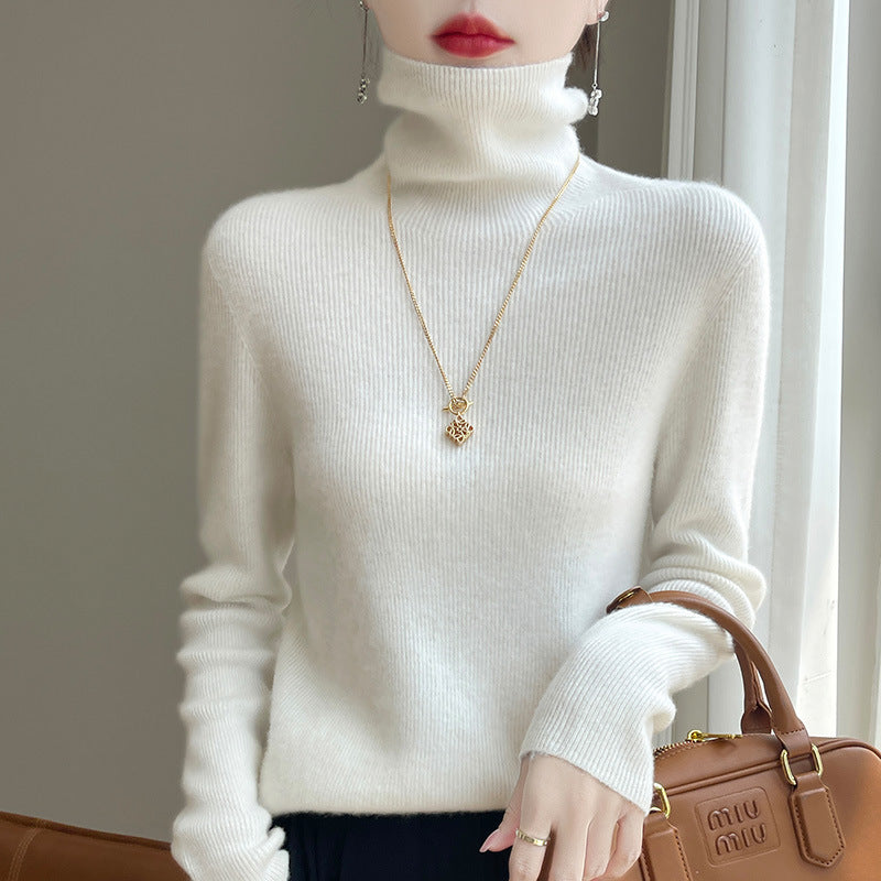 Damen Schmal geschnittener Feinstrick-Rollkragenpullover mit extrafeinem Flauschfinish Nord Taschen