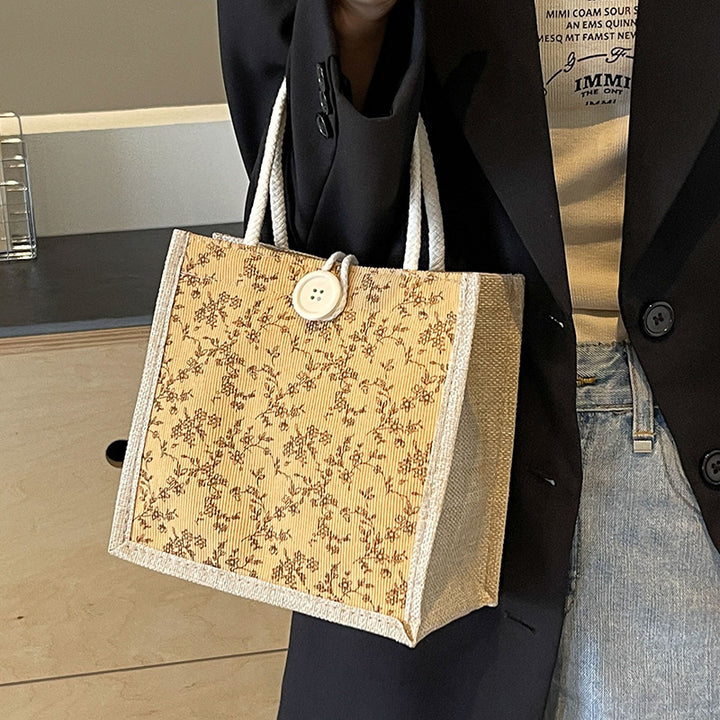 Damen Handtasche mit floralem Design und robusten Griffen Nord Taschen