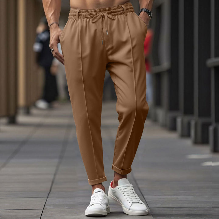 Herren Gerade Passform Elastischer Bund mit Kordelzug Weicher Baumwollmix