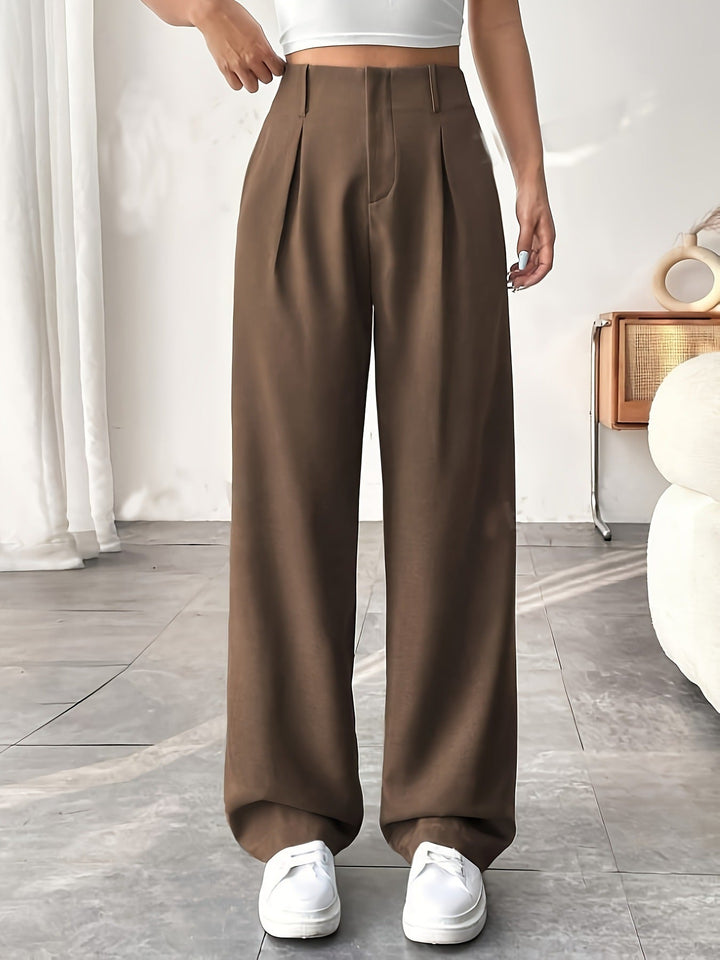 Damen Elegante Bundfaltenhose mit weitem Schnitt