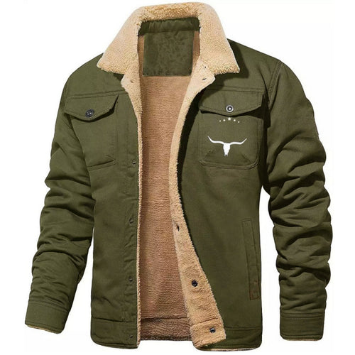 Herren Sherpa-gefütterte Canvas-Arbeiterjacke mit Brusttaschen Nord Taschen