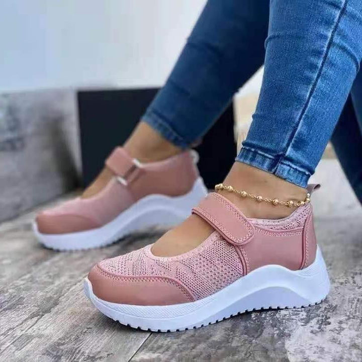 Damen Sneakers mit verstellbarem Klettverschluss und atmungsaktiver Mesh-Oberfläche