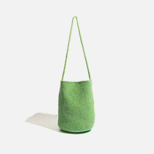 Damen geflochtene Tragetasche mit elegantem Kordelzug Nord Taschen