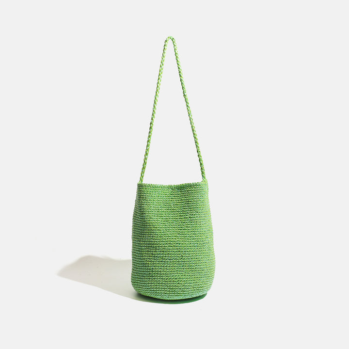 Damen geflochtene Tragetasche mit elegantem Kordelzug Nord Taschen