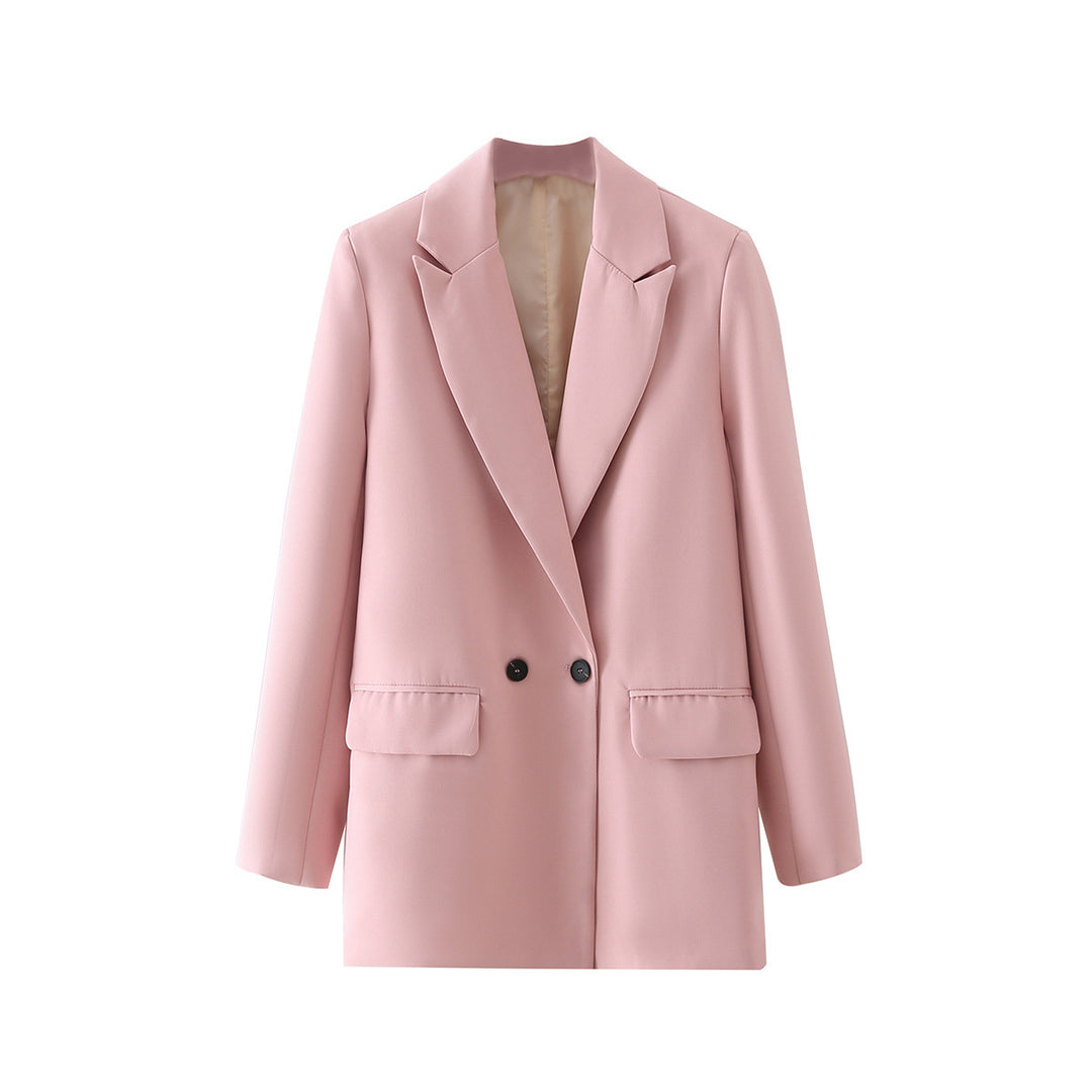Damen Langer Oversize-Blazer mit markantem Revers, Pattentaschen und leichter Schulterpolsterung Nord Taschen